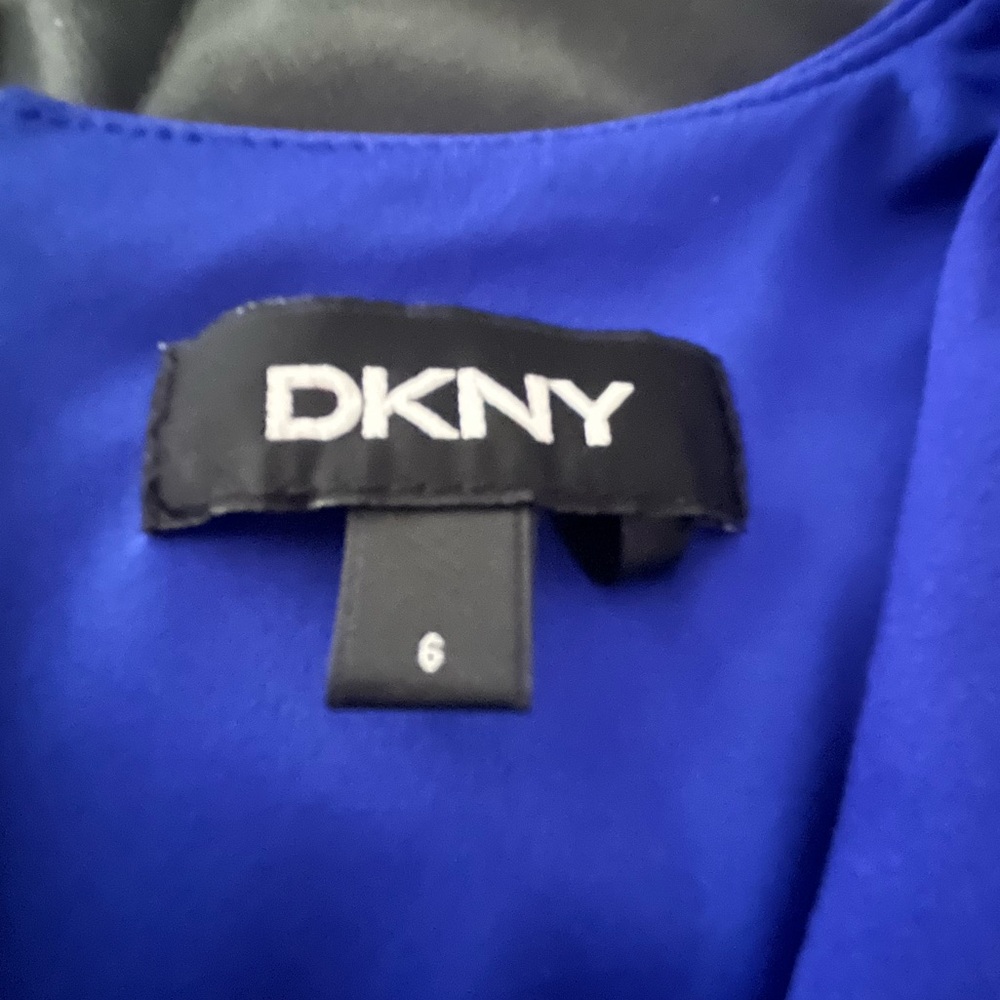 Dkny Blue Sheath Midi Dress with Flutter Cap Sleeves - Picture 4 of 4